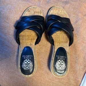 Vince Camuto Black Leather Sandals